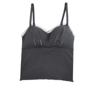 pretties venice black & pink lace bralette cami